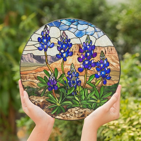 Texas Bluebonnet Flower Suncatcher, Texas Bluebonnet Window Hanging, 7.9 in