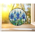 thumbnail image 1 of Texas Bluebonnet Suncatcher, Stained Glass Window Hanging, Texas State Flower, Wildflowers Sun Catcher, Mothers Day Gift For Mom Grandma, 1 of 5
