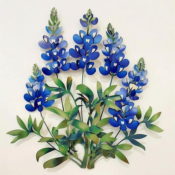 Texas Bluebonnet Wildflower Metal Wall Art Sculpture Decorative Wall Decor