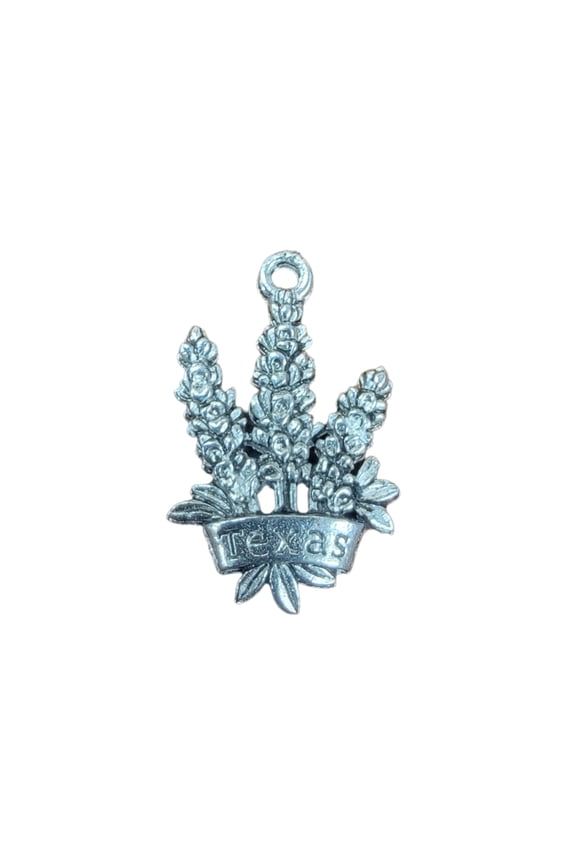 Texas Bluebonnet Wildflower Pewter Charm | Flower Charm by Michelle Marie Boutique