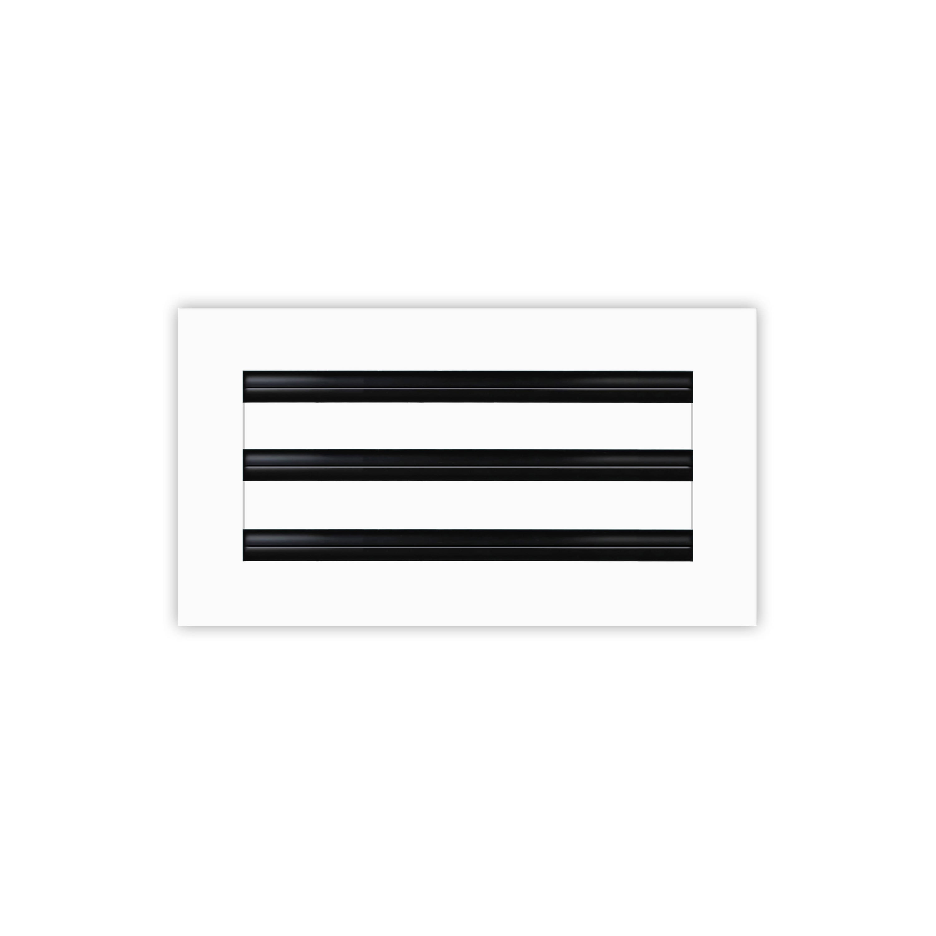12x6 White and Black Aluminum Modern AC Vent Cover
