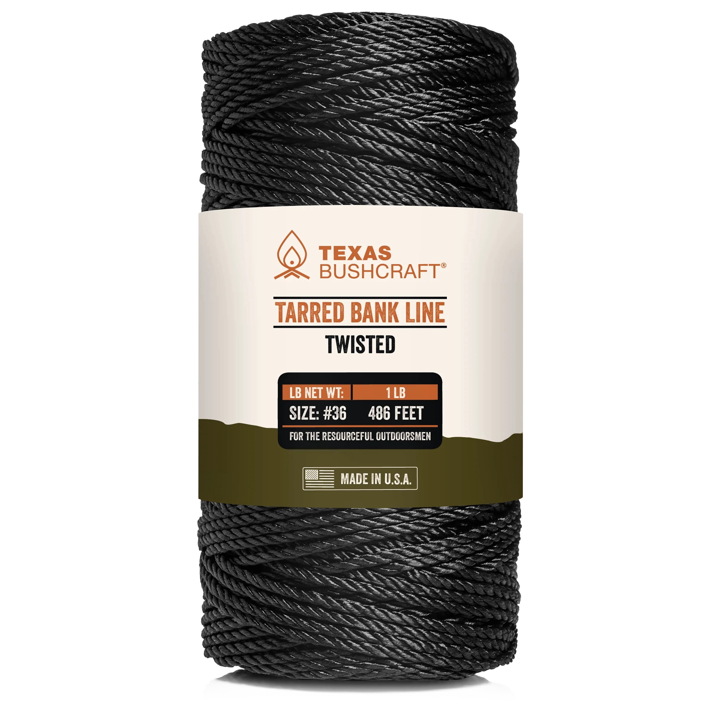 T.W Evans Cordage 200' Black & Tarred Braided Nylon Decoy Line - Strong, Abrasion Resistant Hunting Line - View #9