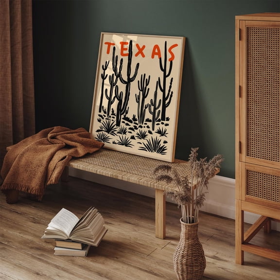 Texas Cactus Boho Desert Unframed Paper Print