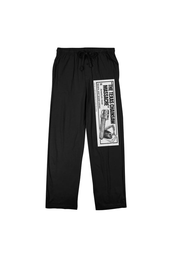 Texas Chainsaw Massacre America's Most Bizarre And Brutal Crimes Movie Ad Men's Black Sleep Pajama Pants-Medium