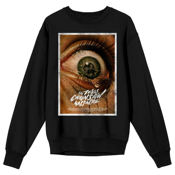 Texas Chainsaw Massacre Eyeball Closeup Women's Black Sweatshirt-Medium