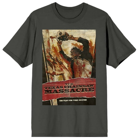 Texas Chainsaw Massacre French Vintage Poster Women's Charcoal T-Shirt-Large