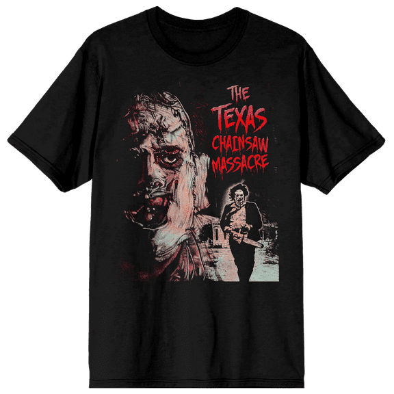Texas Chainsaw Massacre Leatherface Men's Black Short Sleeve Crew Neck Tee-Medium