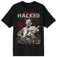 thumbnail image 1 of Texas Chainsaw Massacre Leatherface Youve Been Hacked With Body Parts on Black Adult Crew Neck Short Sleeve T-shirt - 6XL, 1 of 4