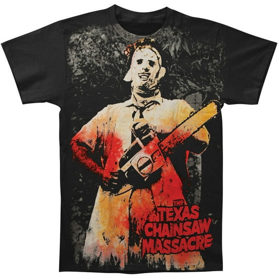 Texas Chainsaw Massacre Men's Full-Color Chainsaw Subway T-shirt Black
