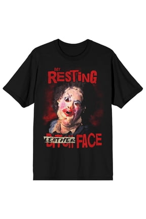 Texas Chainsaw Massacre My Resting Leatherface Face Men's Graphic Tee 11-Color Screen Print 50th Anniversary Officially Licensed-XXL