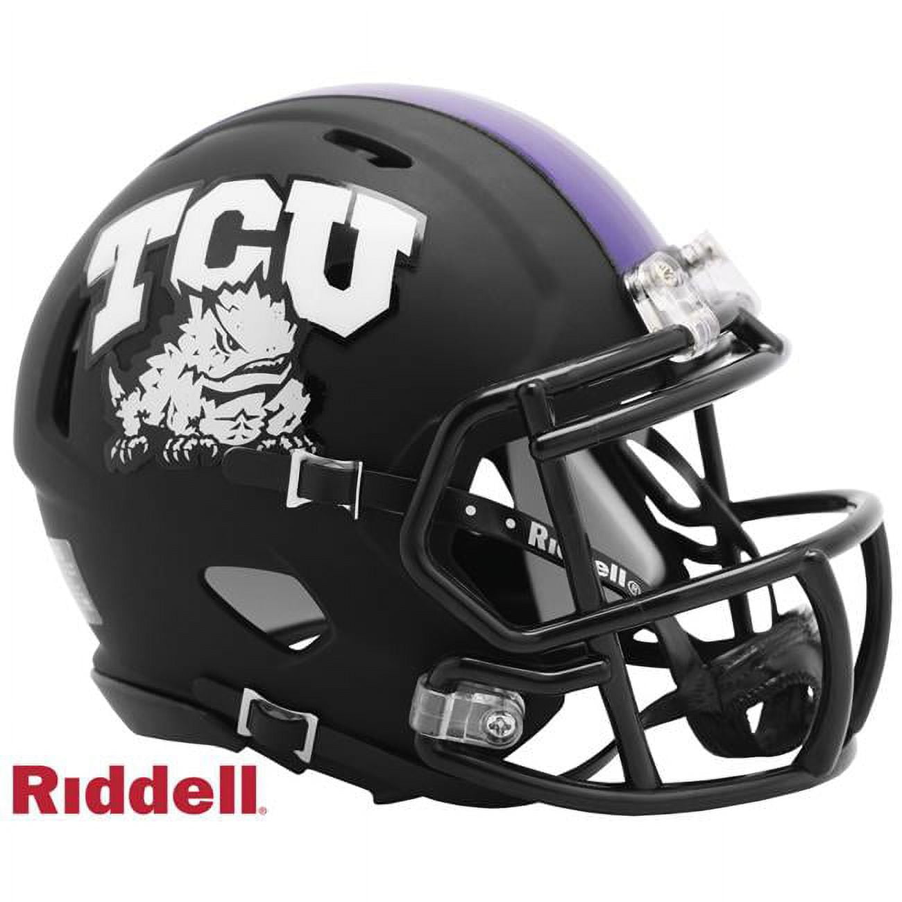 Texas Christian Horned Frogs TCU Matte Black Riddell NCAA Speed Mini Helmet