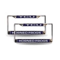thumbnail image 1 of Texas Christian TCU Horned Frogs Chrome Metal Laser License Plate Frame - Set of Two, 1 of 5