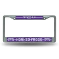 thumbnail image 1 of Texas Christian TCU NCAA Horned Frogs Standard Size Chrome License Plate Frame - It Sparkles! - Let's Go!, 1 of 6