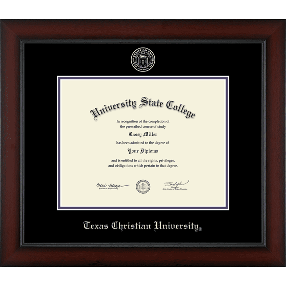 Texas Christian University Diploma Frame, Document Size 11" x 8.5"