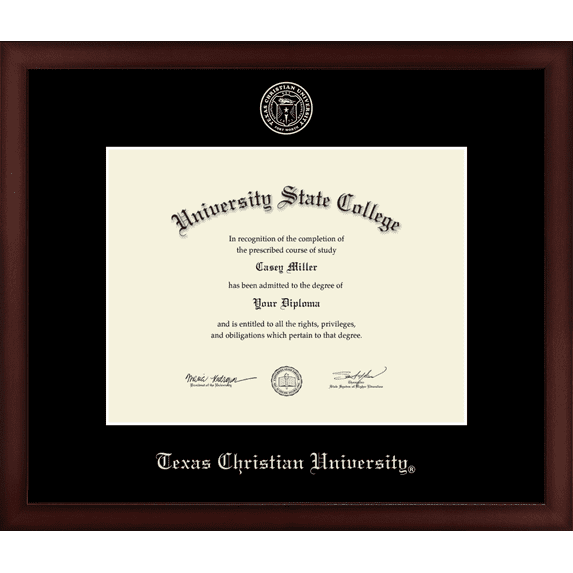 Texas Christian University Diploma Frame, Document Size 11" x 8.5"