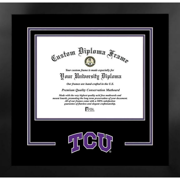 Texas Christian University Horned Frogs 11w x 8.5h Spirit Diploma Manhattan Black Frame with Bonus Campus Images Lithograph (value savings $59)
