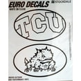 thumbnail image 1 of Texas Christian University Horned Frogs TCU 2-Piece White and Clear Euro Decal Sticker Set, 4x2.5 Inch Each, 1 of 1