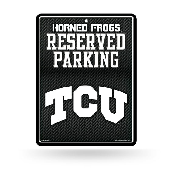 Tcu - Carbon Fiber Design - Metal Parking Sign
