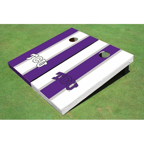 Texas Christian University "TCU" Alternating Long Stripe Cornhole Boards