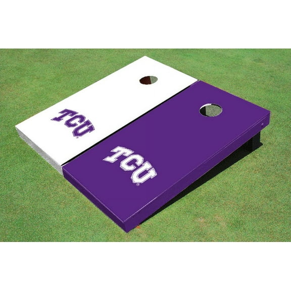 Texas Christian University "TCU" Alternating Solid Cornhole Boards
