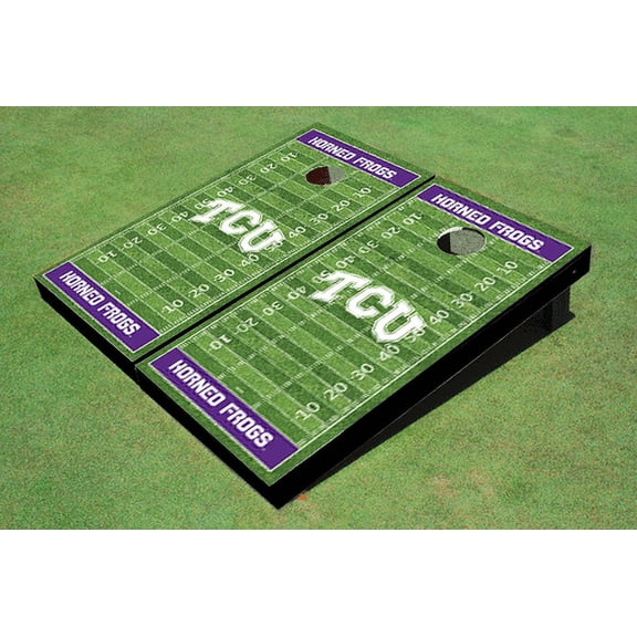 Texas Christian University "TCU" Purple Matching Football Field Custom Cornhole Boards