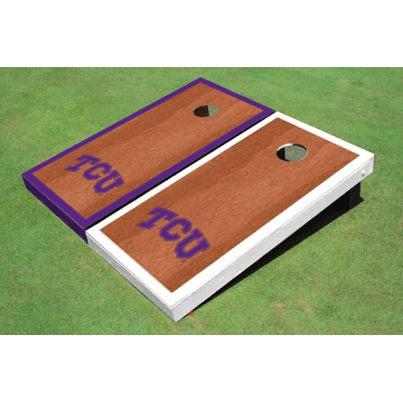 Texas Christian University "TCU" Rosewood Alternating Border Cornhole Boards