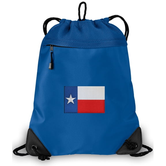 Texas Cinch Backpack Texas Flag Drawstring Bag String Pack Mesh & Microfiber - Two Sections