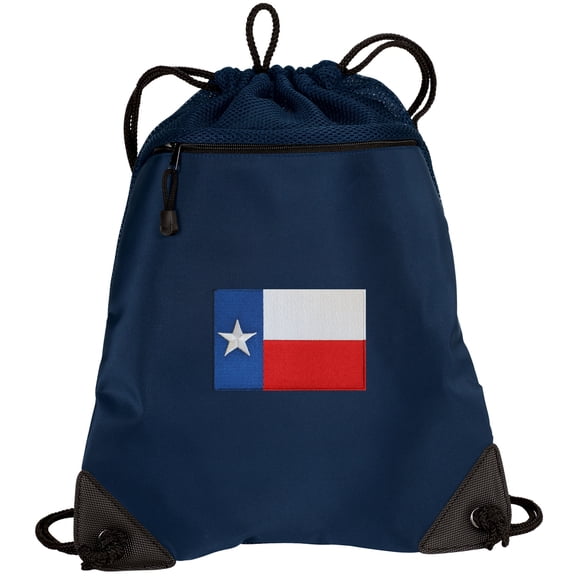 Texas Cinch Pack Backpack TWO SECTION Texas Flag Drawstring Bag with Unique Mesh & Microfiber Sections