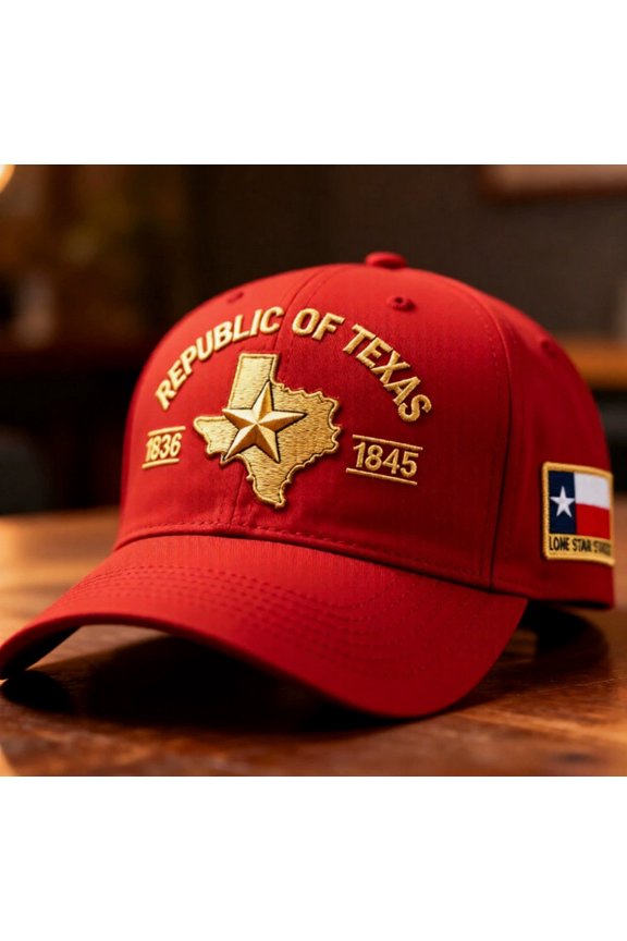 Texas Commemorative Edition, 250th Anniversary Baseball Cap, Embroidered Design, Vintage Style, Adjustable (Lone Star State, 1836-1845)