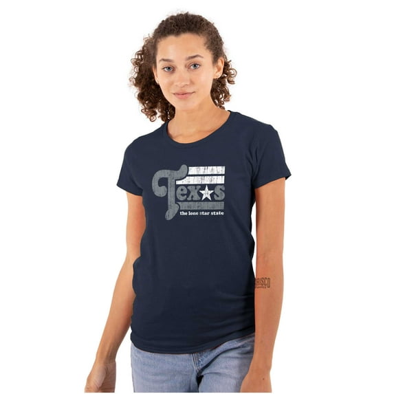 Texas Cool Vintage Retro TX Souvenir Womens Slim Fit Graphic Tee Brisco Brands S