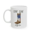 thumbnail image 1 of Texas Cowboy Boot 11 oz Coffee Mug - Rustic Drinkware White Ceramic Gift, 1 of 7