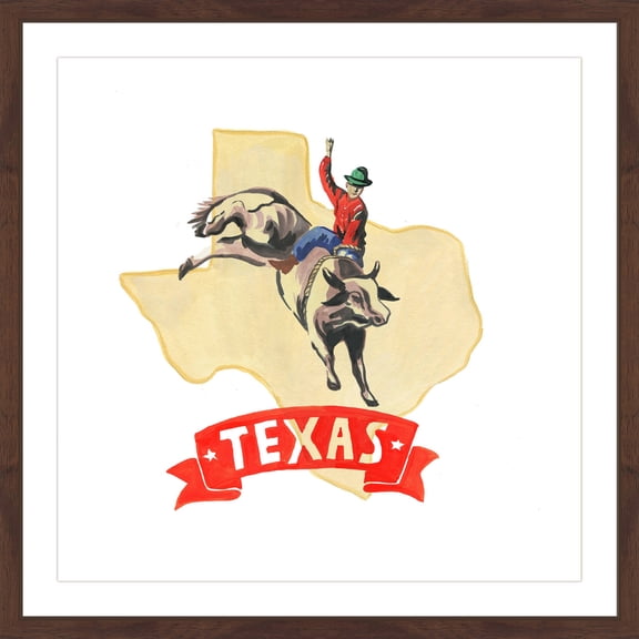 "Texas Cowboy" Framed Painting Print