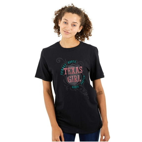 Texas Cowgirl Boots and Chutes Cute Women's Graphic T Shirt Tees Brisco Brands L