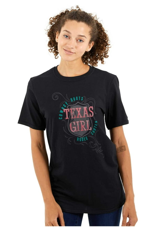 Texas Cowgirl Boots and Chutes Cute Women's Graphic T Shirt Tees Brisco Brands L