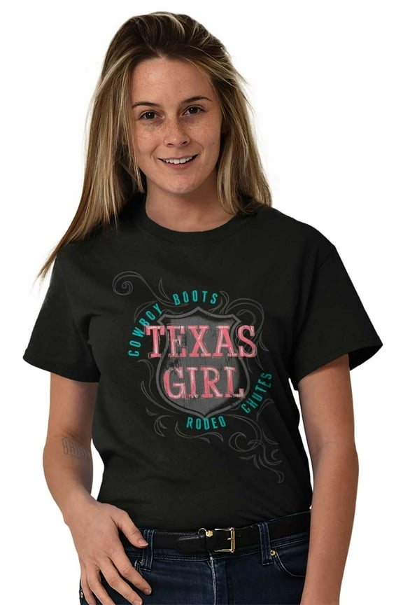 Texas Cowgirl Boots and Chutes Cute Women's Graphic T Shirt Tees Brisco Brands S