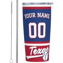 Texas Custom Tumbler 20 oz for Women Men gift, Custom Name and Number Tumbler, with Lid and Straw Stainless Steel Tumbler Double Walled