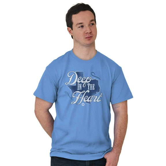 Texas Deep in the Heart Cute TX Men's Graphic T Shirt Tees Brisco Brands S