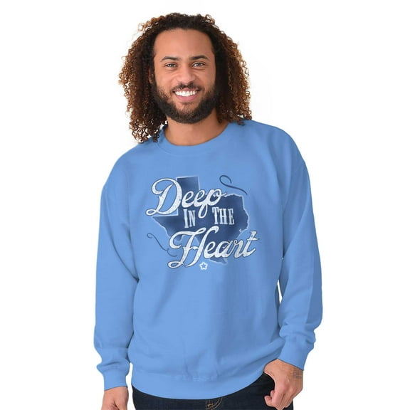 Texas Deep in the Heart Cute TX Unisex Plus Fleece Graphic Sweatshirt Brisco Brands 4X