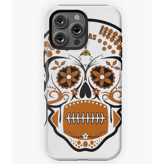 Texas Del Muerte Skeleton Head Design Phone Case for iPhone 16 15 14 13 12 11 Pro Max
