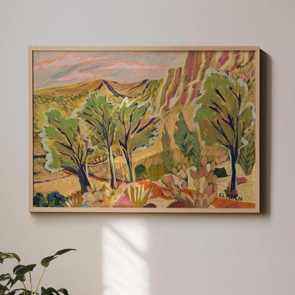 Texas Desert Cactus Landscape Wall Decor