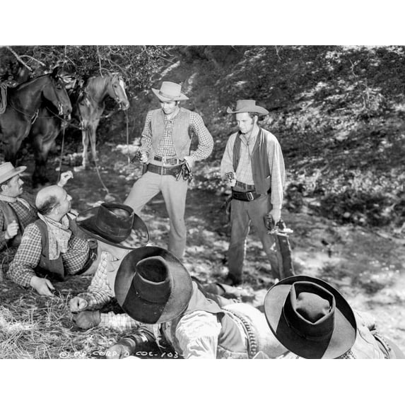 Texas Discussing Scene in Classic Photo Print (24 x 30)