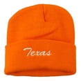thumbnail image 1 of Texas Embroidered Long Cuff Beanie - Orange OSFM, 1 of 5