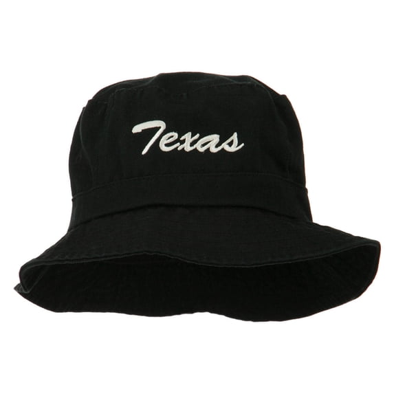 Texas Embroidered Pigment Dyed Bucket Hat - Black OSFM