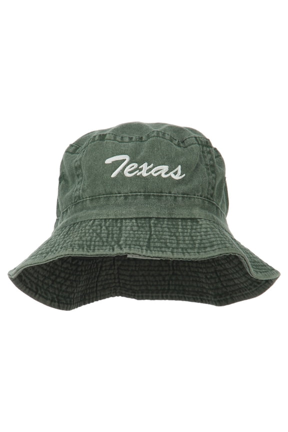 Texas Embroidered Pigment Dyed Bucket Hat - Green OSFM