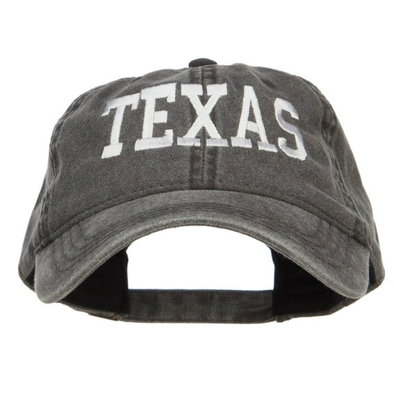 Texas Embroidered Washed Cap - Black OSFM