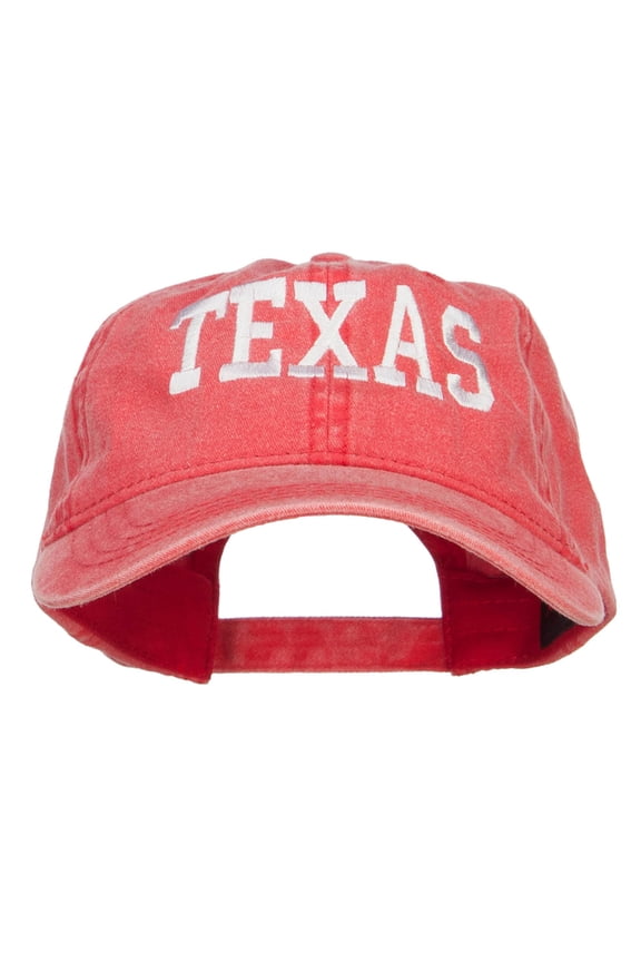 Texas Embroidered Washed Cap - Red OSFM