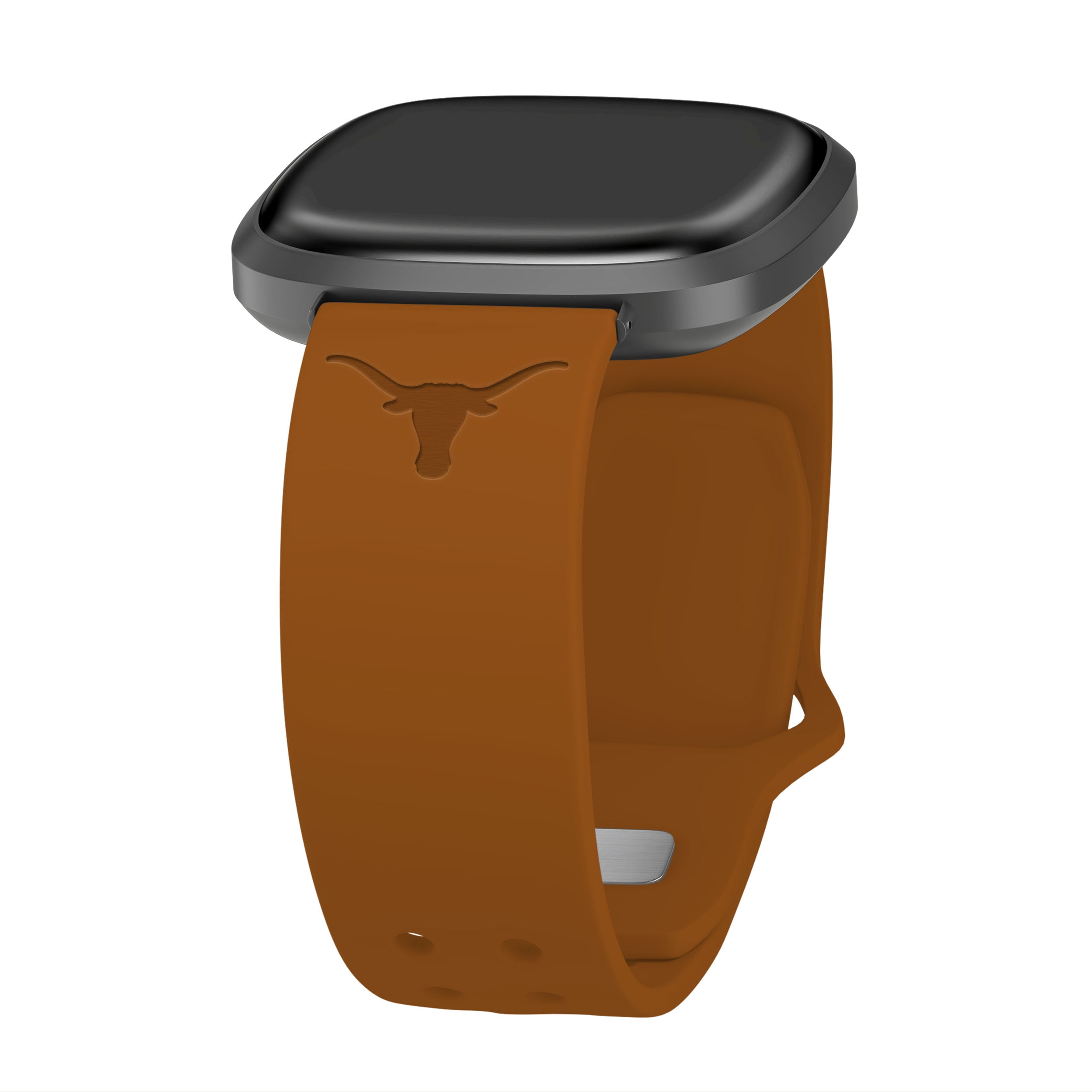 Texas Engraved Silicone Unisex Watch Band for Fitbit Versa 3 and Sense (Burnt Orange) by Affinity Bands