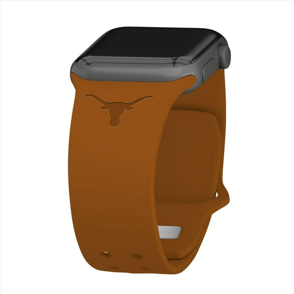 Texas Engraved Silicone Unisex Watch Band for Apple Watch - 38/40/41mm(42mm Series 10/11) Burnt Orange by Affinity Bands