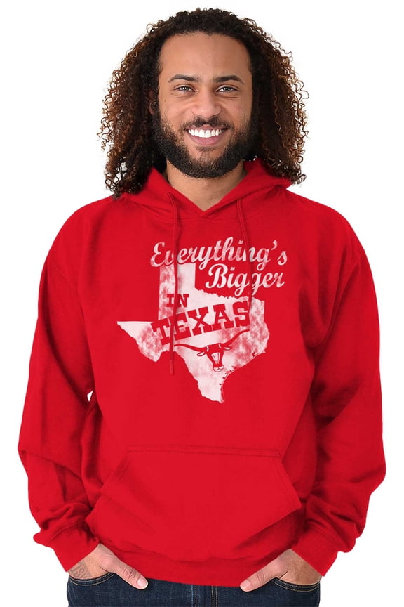 Texas Everything's Bigger State Shape Hoodie Sweatshirt Women Men Brisco Brands L
