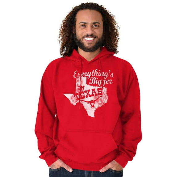 Texas Everything's Bigger State Shape Hoodie Sweatshirt Women Men Brisco Brands S